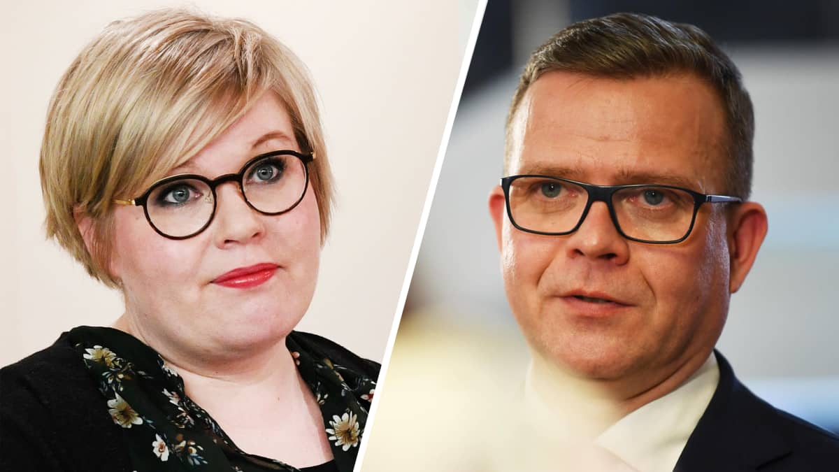 Kaksi kuvaa, joissa ovat keskustan puheenjohtaja ja valtiovarainministeri Annika Saarikko ja kokoomuksen puheenjohtaja Petteri Orpo. 