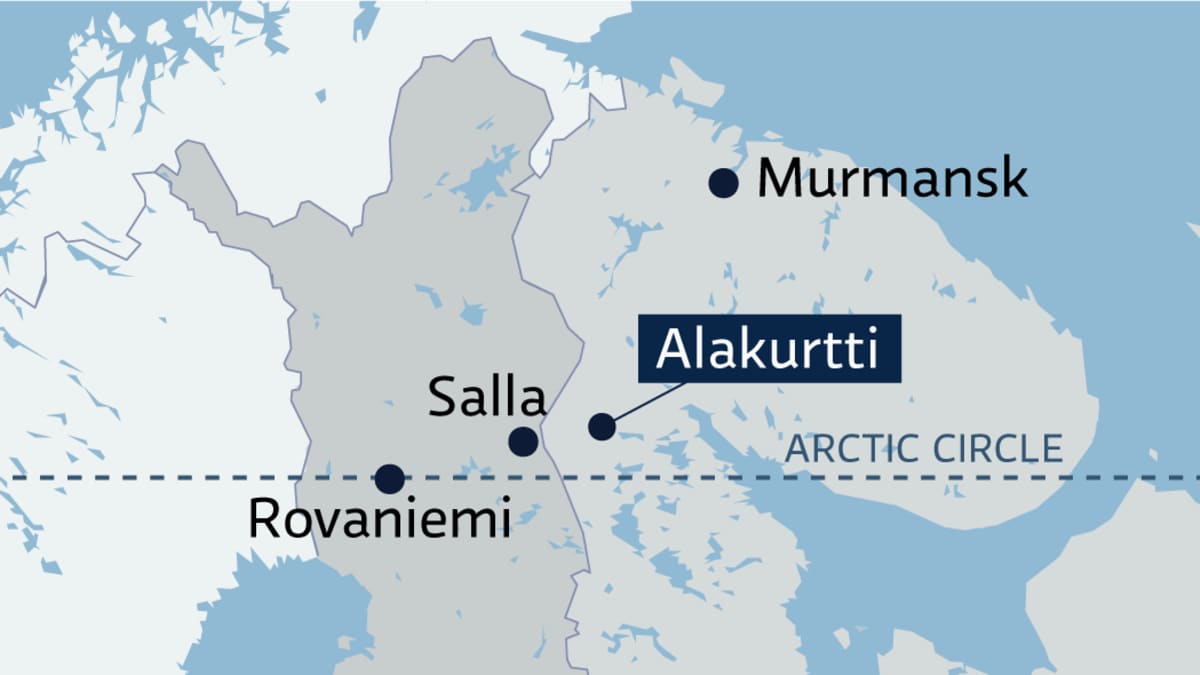 The location of the Alakurtti military base is marked on the map.
