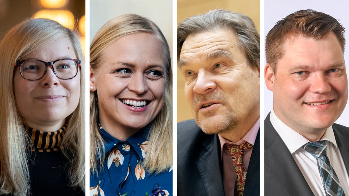 Kooste jossa on poliitikot  Saara Hyrkkö, Elina Valtonen, Kimmo Kiljunen ja Mikko Savola. 