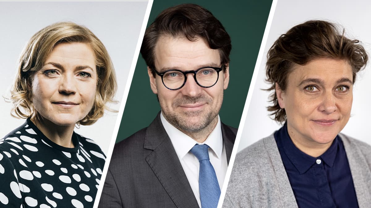 Henna Virkkunen, Ville Niinistö ja Silvia Modig.