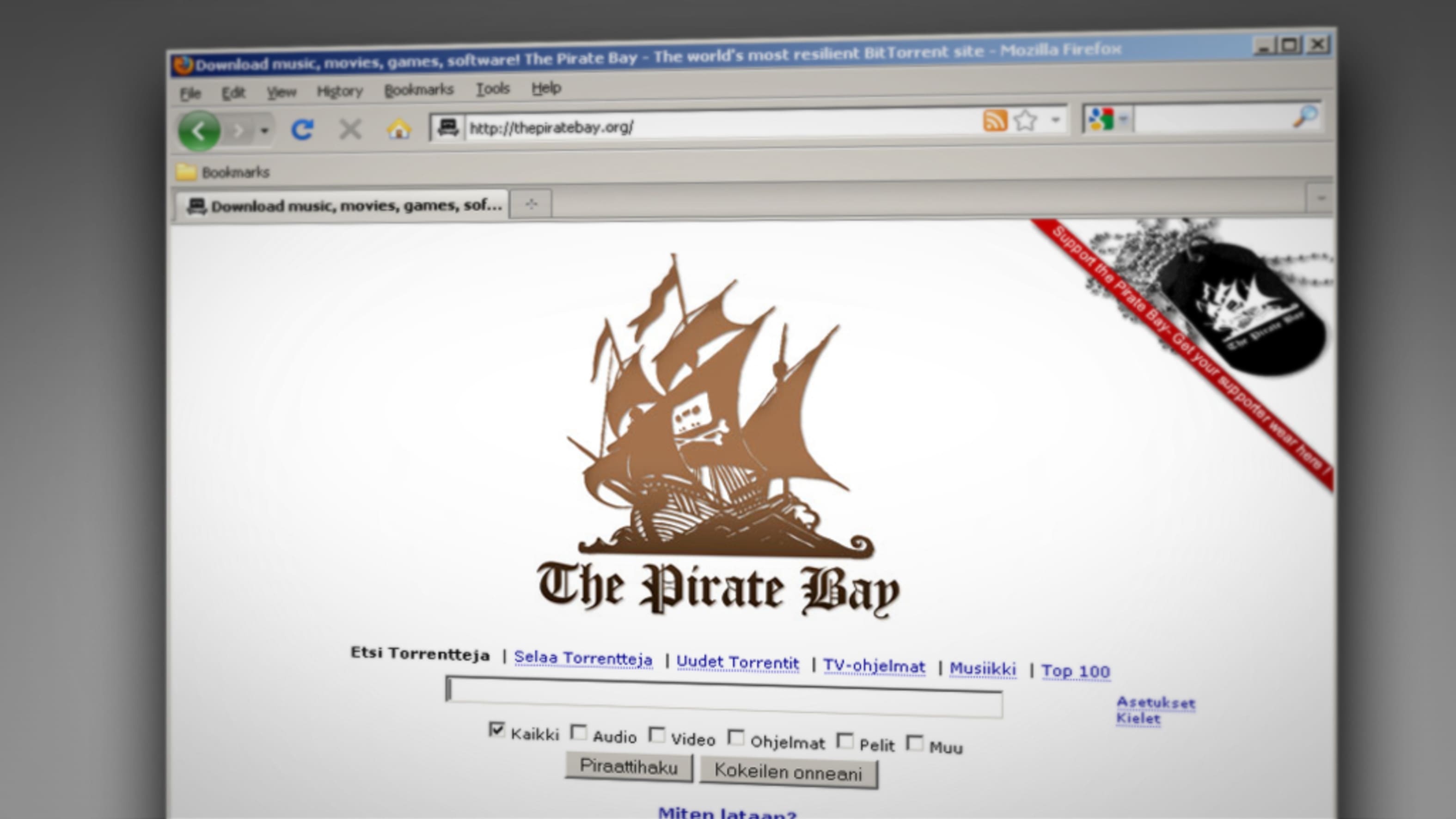 BitTorrent websites: Defunct BitTorrent websites, The Pirate Bay