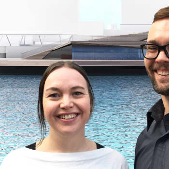 Uusi veistoksellinen sauna Löyly on avattu näköalapaikalle Helsingin Hernesaareen.