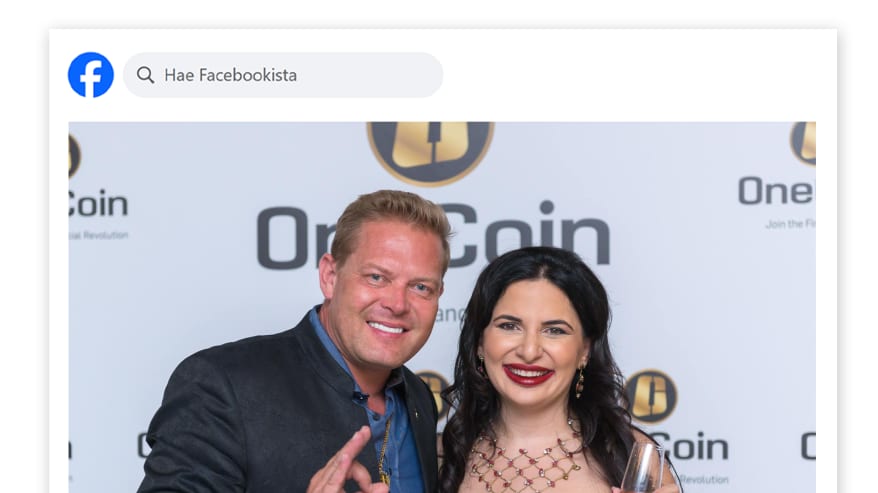 Kuvakaappaus Facebookista, jossa näkyy Kari Wahlroos ja Ruja Ignatova.