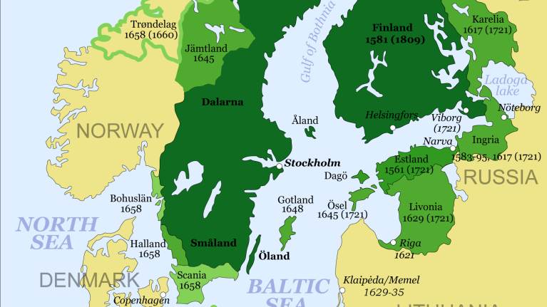 Historisk karta på Sverige.