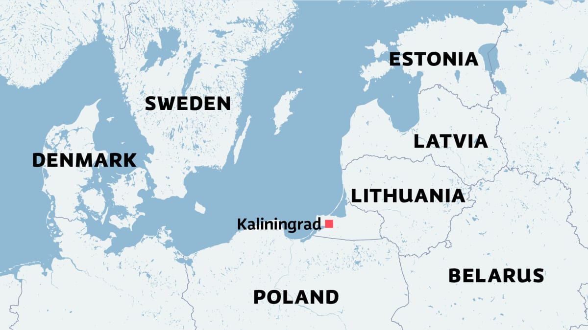 Photo shows a map of the Baltic Sea region.