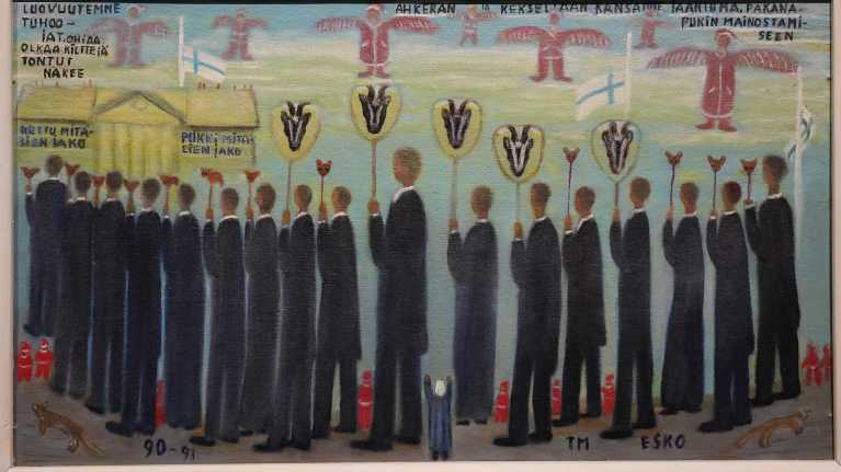 Suomen kansallismuseon Kesytön taide -näyttelyä