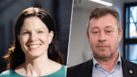 Kollagebild på ekonom Sanna Kurronen som tittar och ler mot kameran och gödselexpert Max Schulman som också tittar in i kameran.