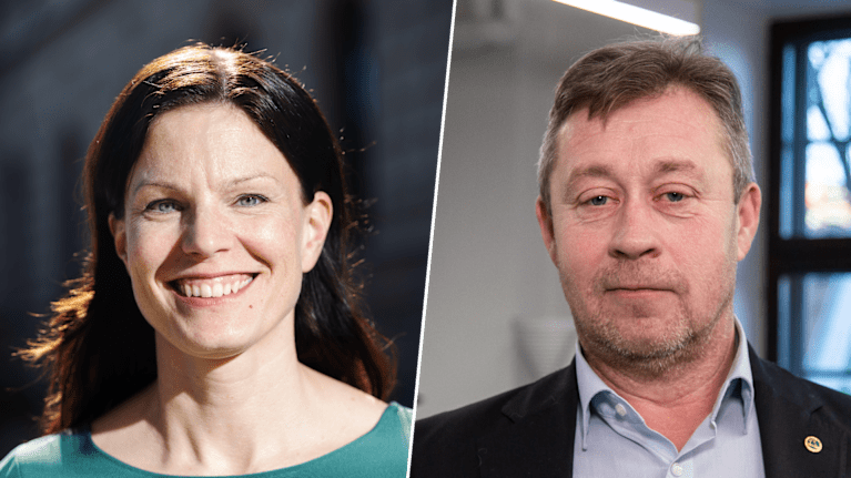 Kollagebild på ekonom Sanna Kurronen som tittar och ler mot kameran och gödselexpert Max Schulman som också tittar in i kameran.