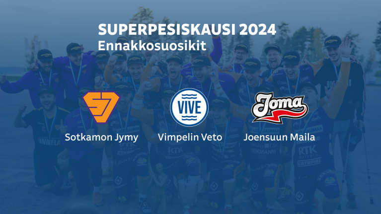 Sotkamon Jymyn, Vimpelin Vedon ja Joensuun Mailan logot.