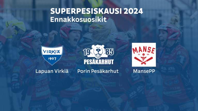 Lapuan Virkiän, Porin Pesäkarhujen ja Manse PP:n logot.