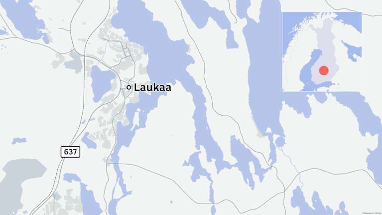 Kartta Laukaasta Keski-Suomessa.