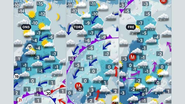 Snöstorm drog in över Finland – varning för halka, hårda vindar och ...