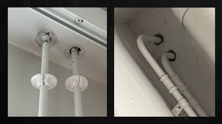 Kuva Palokatko Haatainen Oy:neria mataleista, jossa ilmenee puutteellisia palokatkojen eristyksiä.