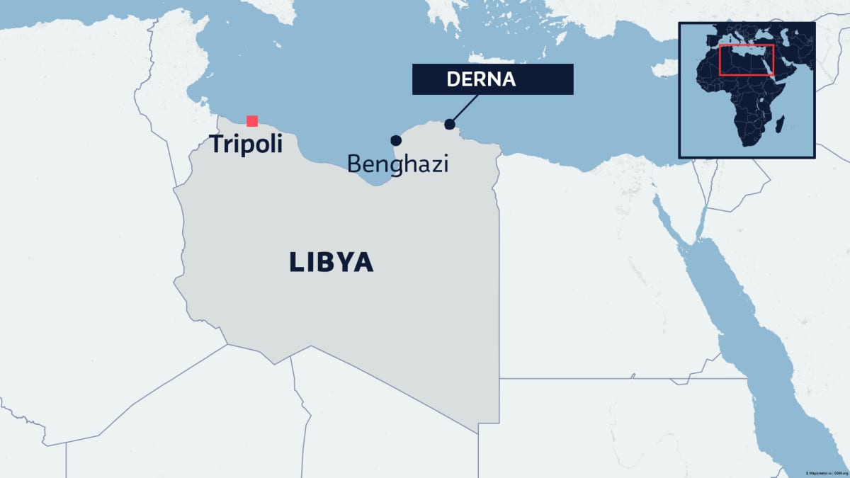 Libyan kartta, Derna.
