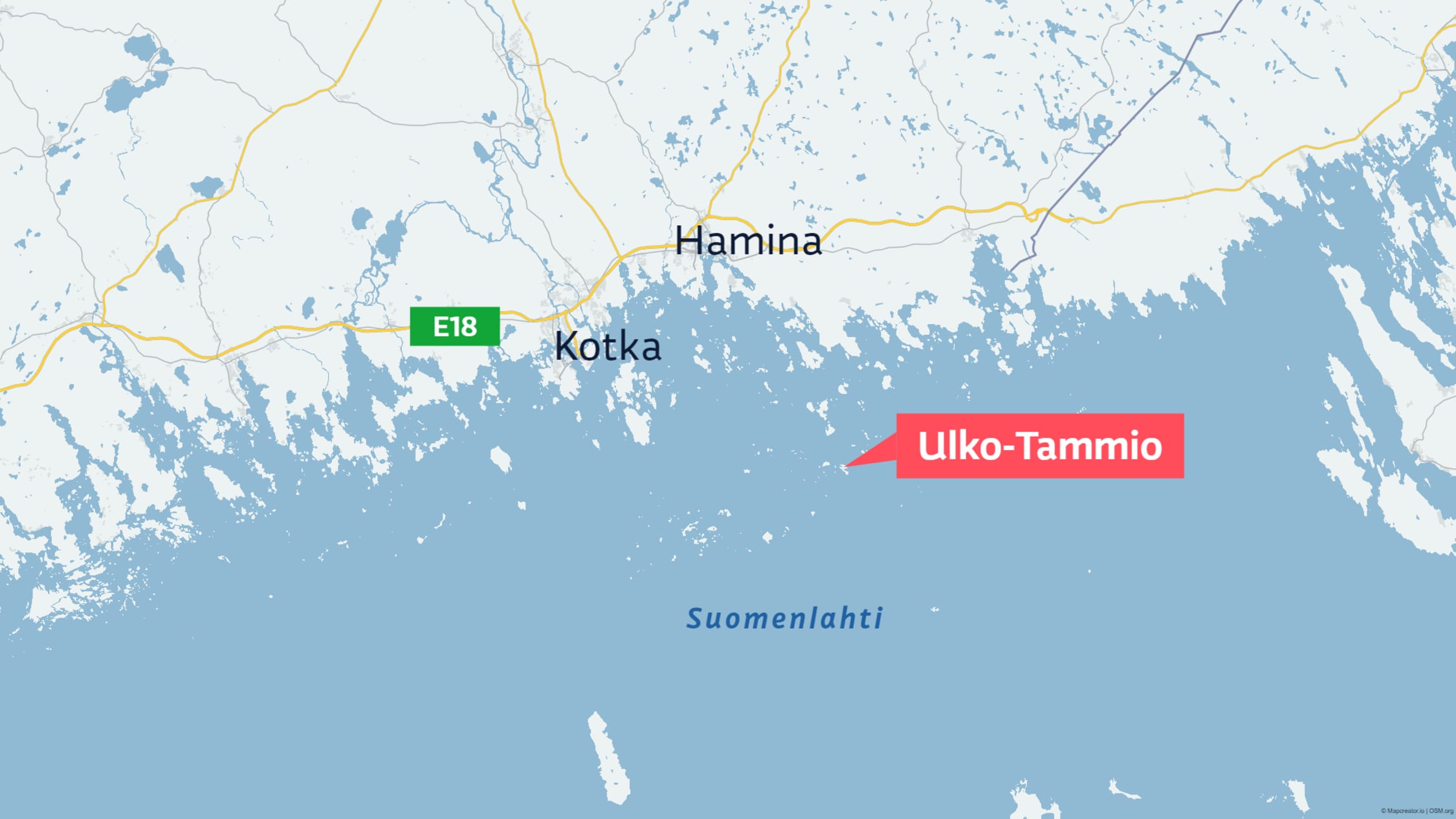 Ulko-Tammion sijainti kartalla.