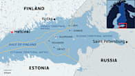 Territorial waters of Finland, Russia and Estonia in the eastern part of the Gulf of Finland.