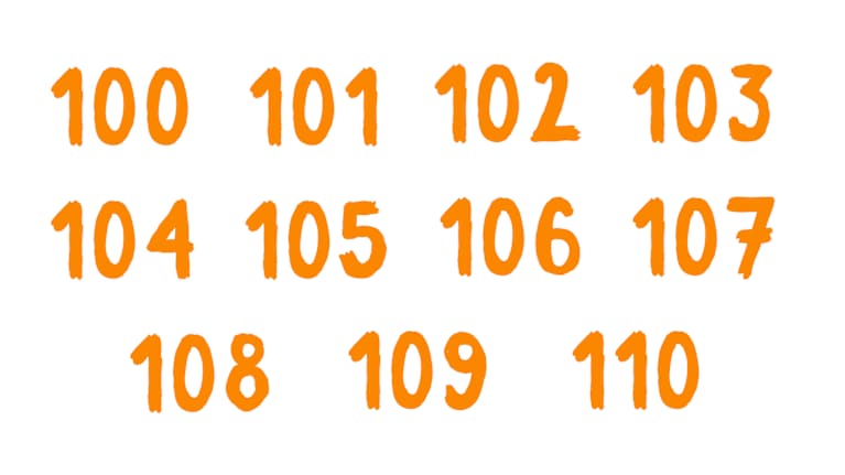 Numerot 100-110