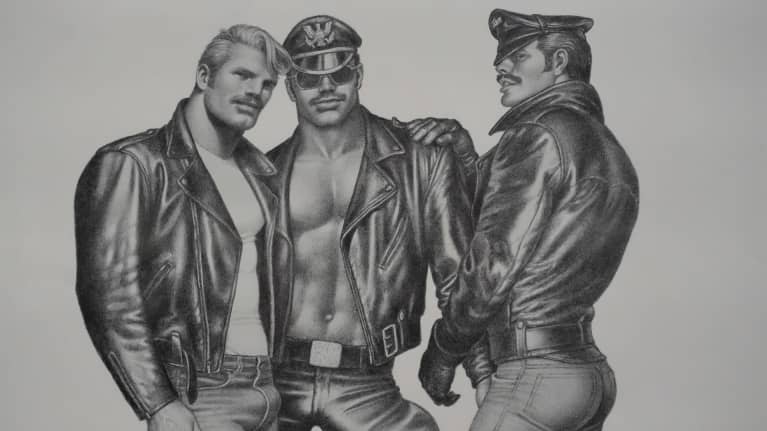 Tom of Finland's art work contained erotic depictions of men, usually clad in leather or in uniform.