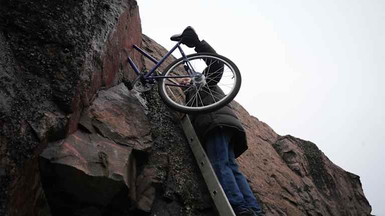 Markku Puustinen fixing his Cyclist work. 