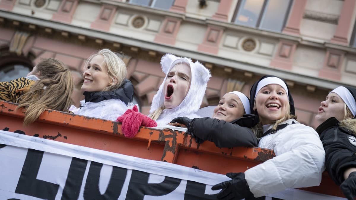 Penkkariajelu Helsingissä 13.2.2020