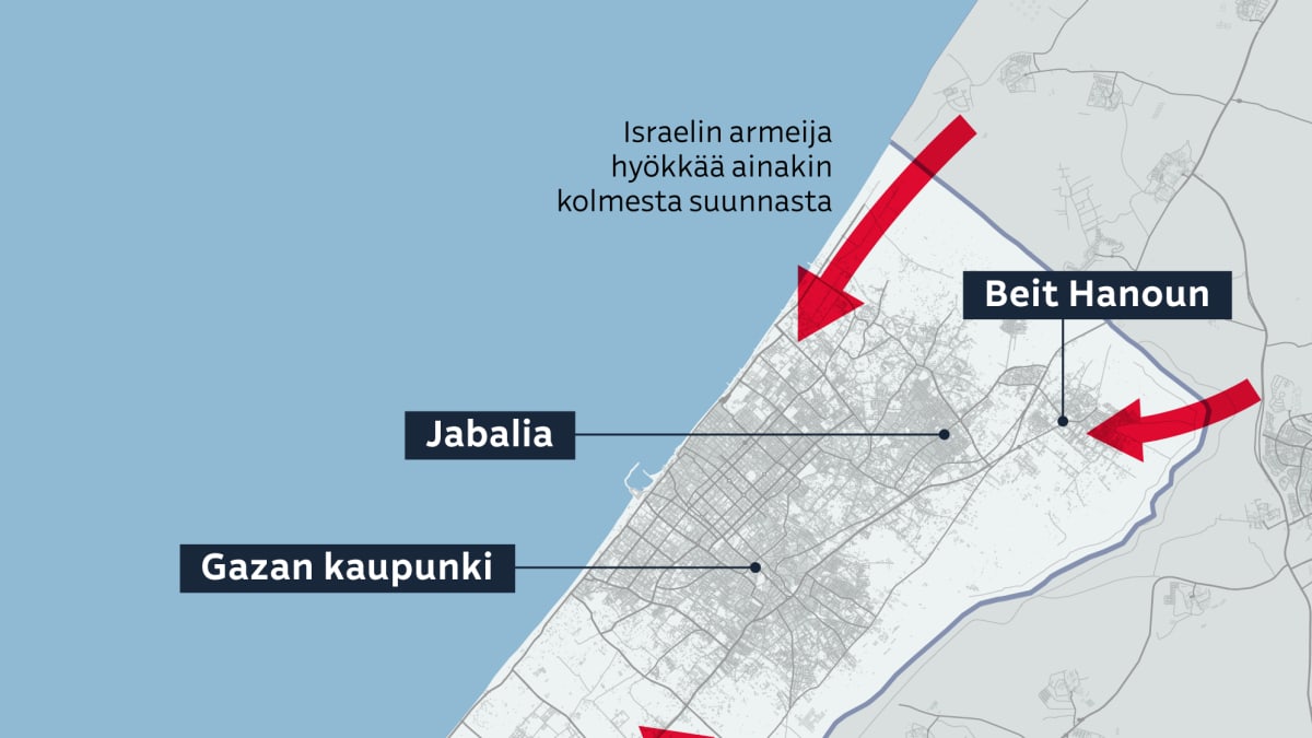 Israel has concentrated military strikes on the northern part of Gaza. Photo: Ilkka Kemppinen / Yle