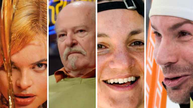 Neljän julkisuuden henkilön kasvot rinnakkain.