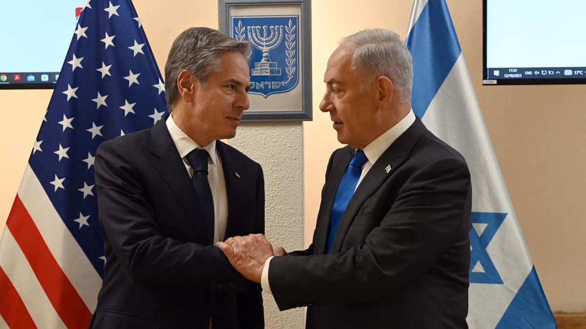 US Secretary of State Antony Blinken and Israeli Prime Minister Benjamin Netanyahu met. Photo: Chaim Chaim / EPA