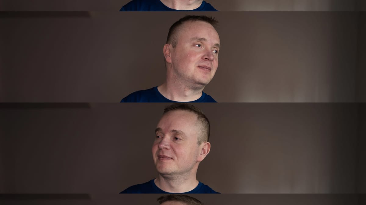 Petri Poikolaisen kasvokuvista tehty  4 kuvan kollaasi.