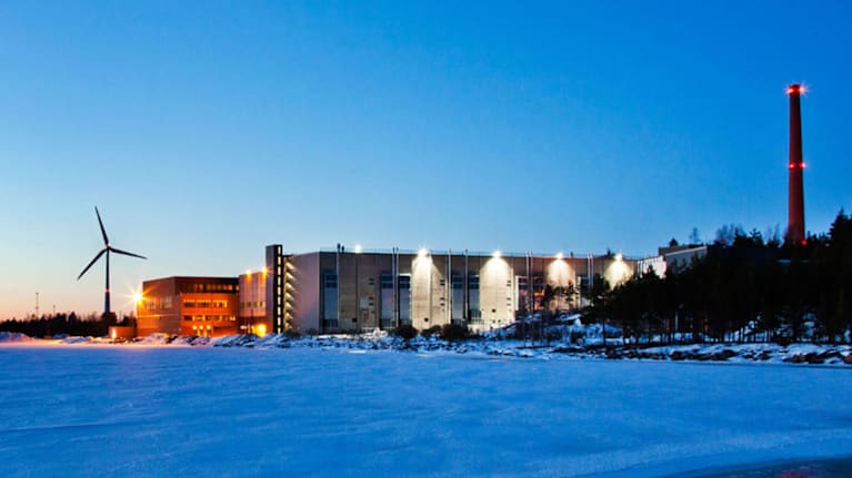 Photo shows Google's data centre in Hamina, southeast Finland.