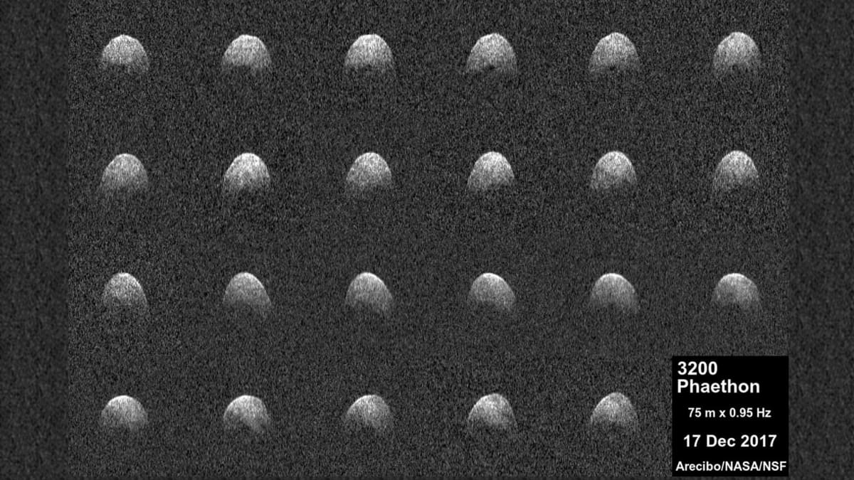 Asteroidi 3200 Phaethon Arecibon teleskoopin kuvaamana.