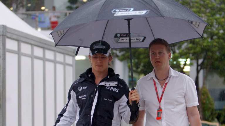 Jukka Mildh ja Nico Rosberg Malesian GP:ssä 2008.