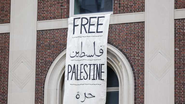At Columbia University in New York, pro-Palestinian students barricaded themselves in a campus building.