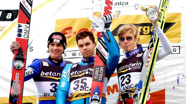 Image 1: Matti Hautamäki celebrating victory.