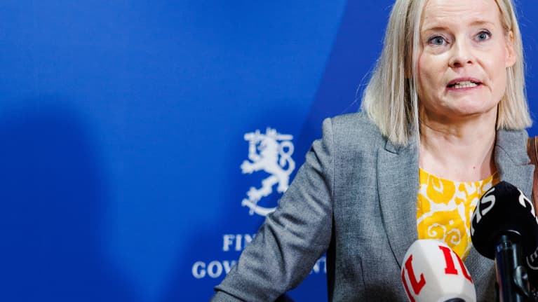 Valtiovarainministeri Riikka Purra (ps.) vastasi median kysymyksiin.