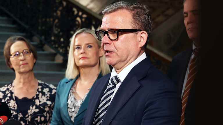 Sari Essayah, Riikka Purra, Petteri Orpo and Anders Adlercreutz.