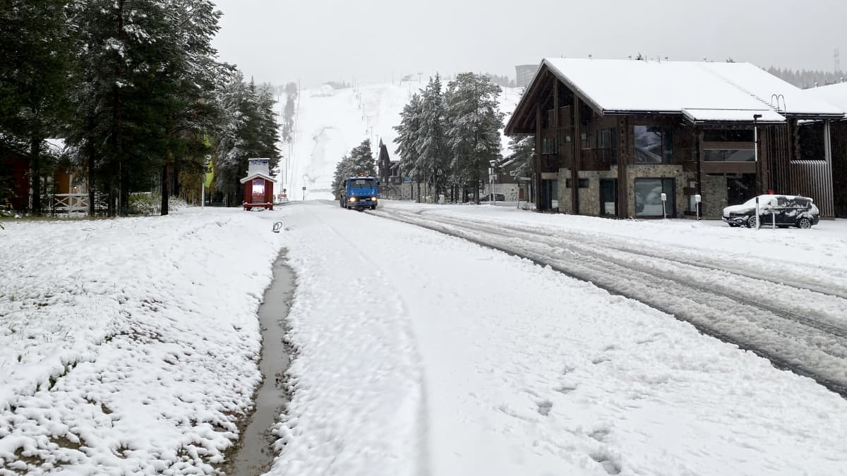 Photo shows the covering of snow in Finnish Lapland, 20 September 2023.