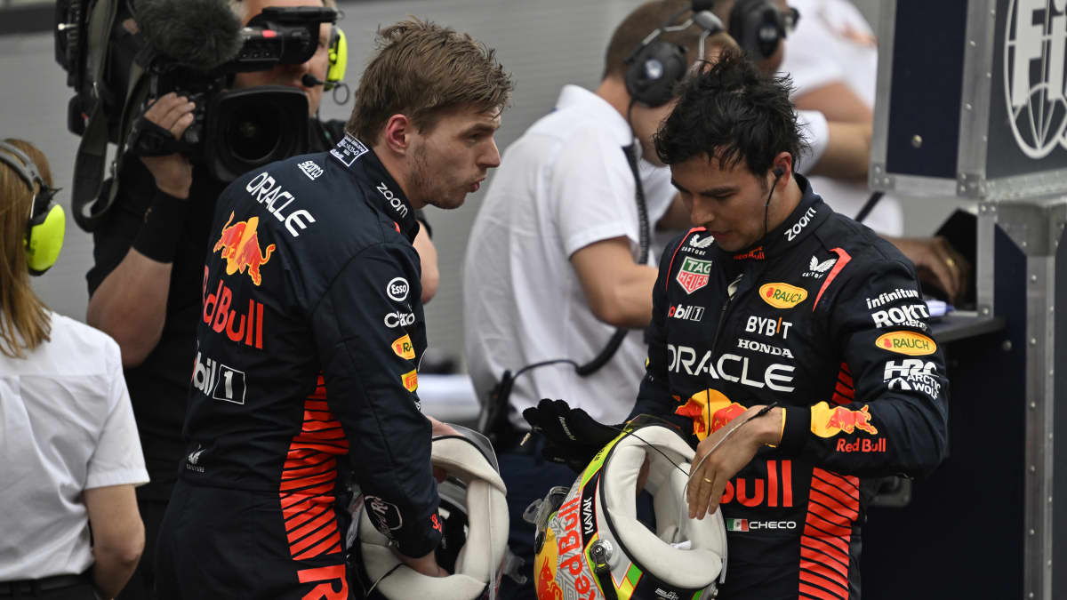 Max Verstappen ja Sergio Perez.