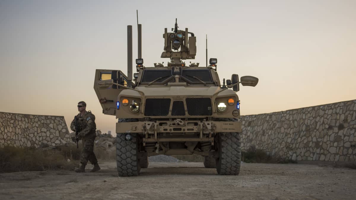 Yhdysvaltain armeijan käyttämä MRAP-ajoneuvo kuvattuna Afganistanissa 27. syyskuuta 2016.