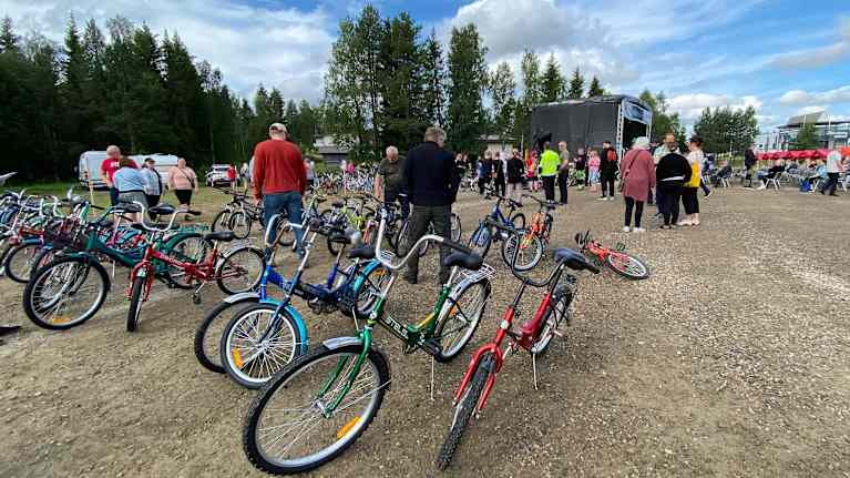 Bicycles for sale at the Finnish Customs auction in Sala, Finnish Lapland.
