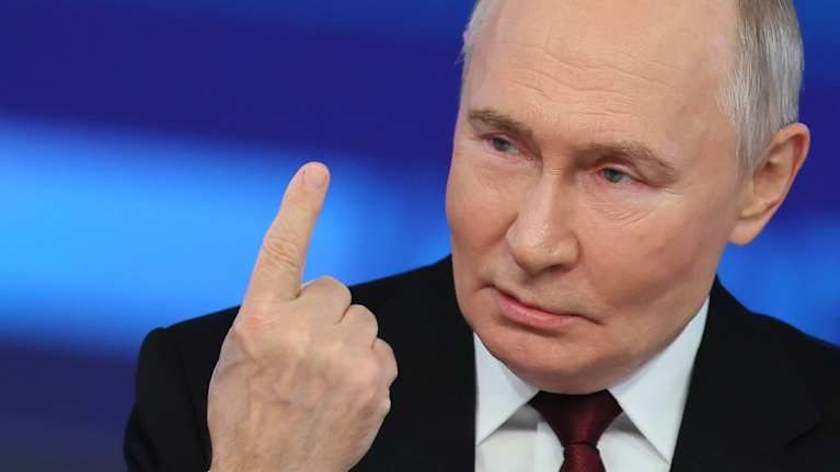 Venäjän presidentti Vladimir Putin on valmis sotaan. Kuva: Yuri Kochetkov / EPA