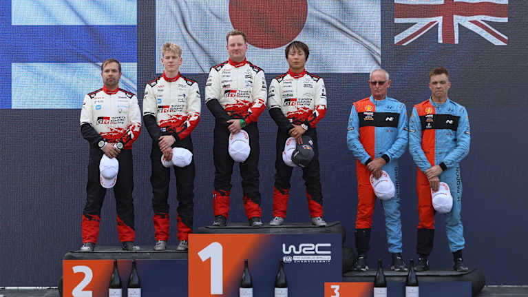 Kroatian MM-rallin kolme parasta.