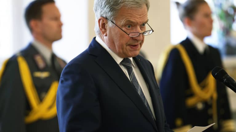 Tasavallan presidentti Sauli Niinistö puhuu uudelle hallitukselle.