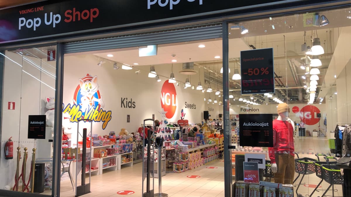 Viking Linen pop up -myymälä kauppakeskus Myllyssä.