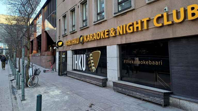The entrance to the Ihku nightclub in Helsinki. 