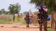 Photo shows a member of the Finnish peacekeeping force in Chad in 2009.