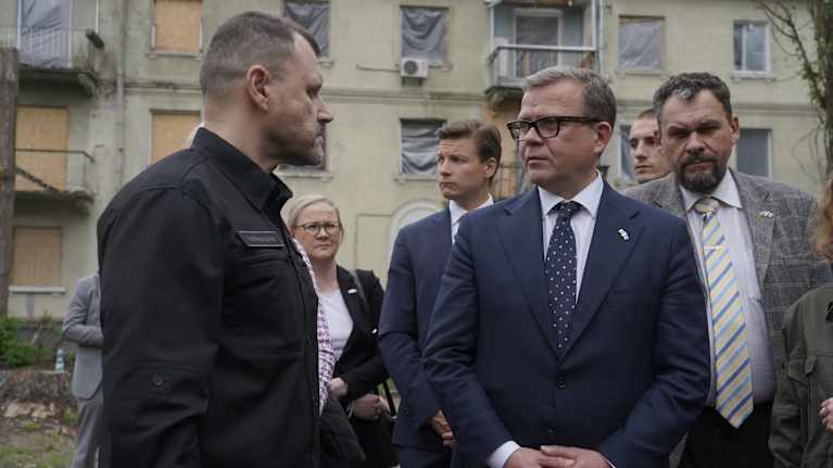 Ukrainan sisäministeri Ihor Klymenko ja Suomen pääministeri Petteri Orpo.