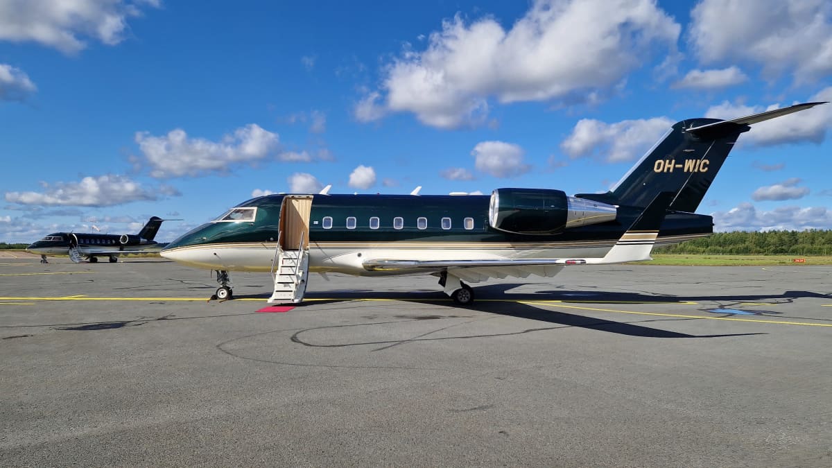 Jetflite-lentoyhtiöt Challenger 604-koneita Lappeenrannan lentoasemalla