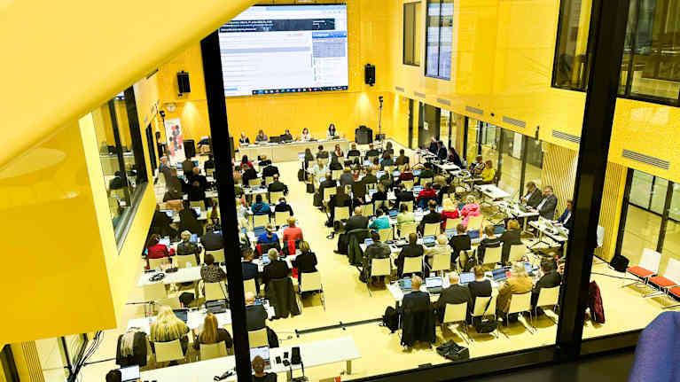 In the April elections, representatives will be elected to both municipal and regional councils. Municipal councils decide on municipal matters and regional councils decide on welfare area matters. (The picture shows the Pirkanmaa welfare area regional council meeting in December.) Photo: Jani Aarnio / Yle