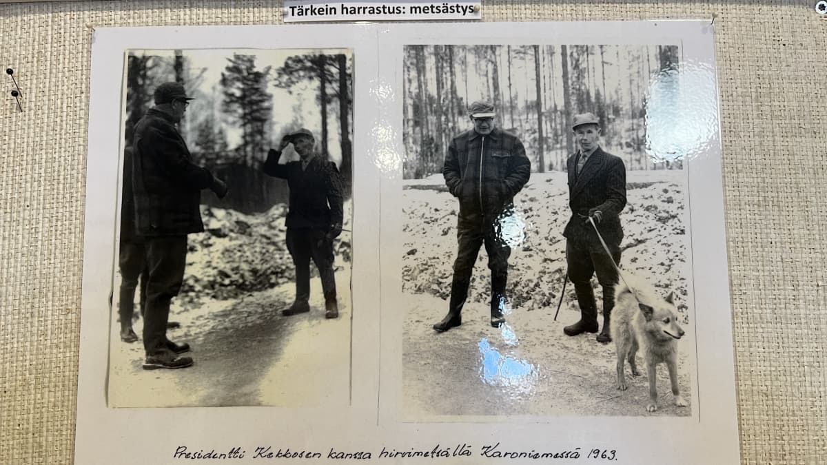 Foto vom Kolla und Simo Heiha Museum.  Auf dem Foto jagt Simo Heihe mit Präsident Urho Kekkonen.