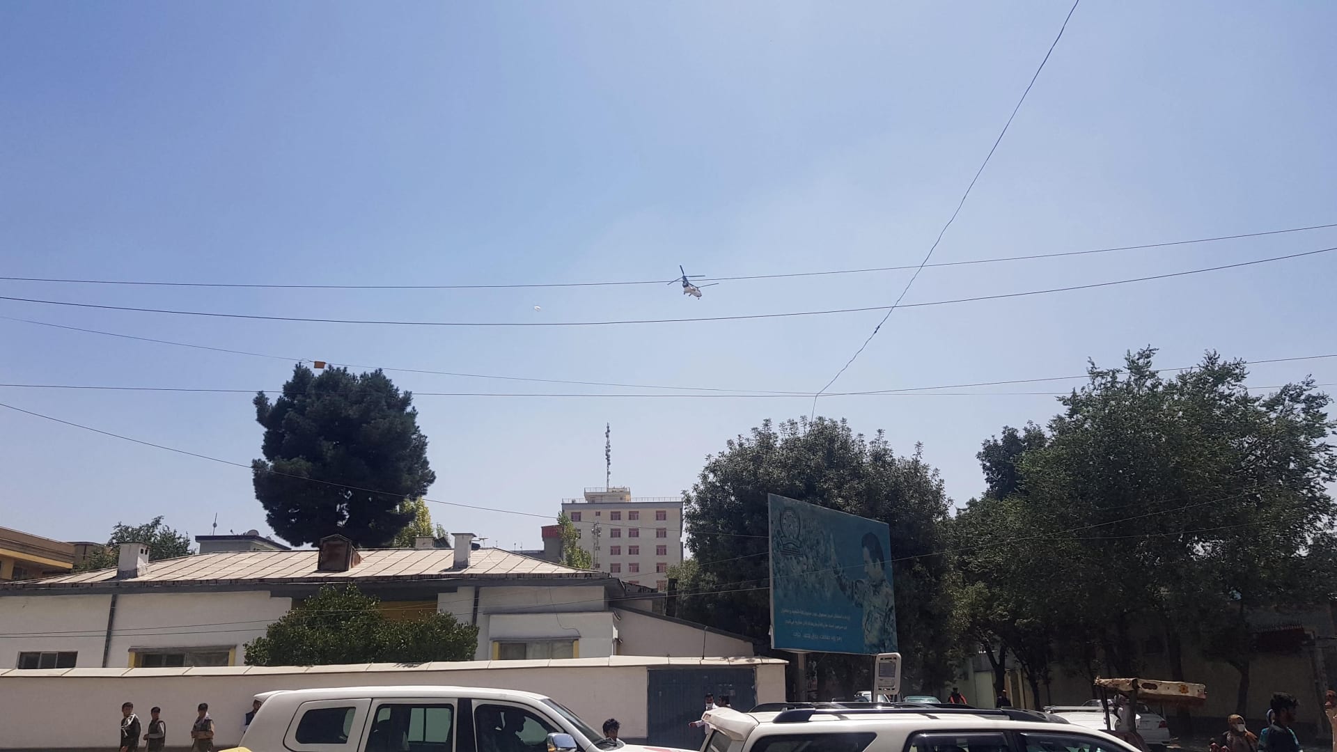 Lentokone Kabulin taivaalla. Kuva otettu 15. elokuuta.